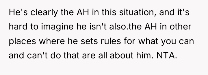 He's clearly the AH in this situation, and it's hard...