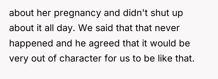 about her pregnancy and didn't shut up about it all...