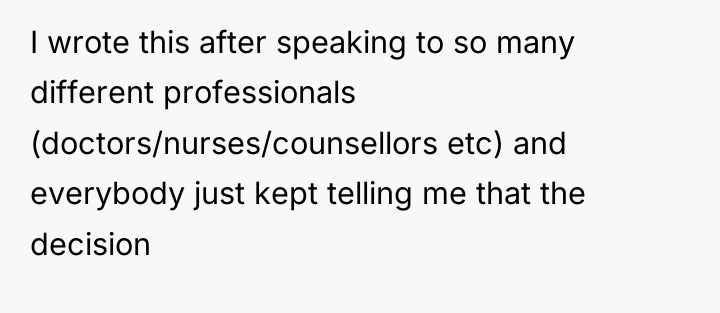 I wrote this after speaking to so many different professionals...