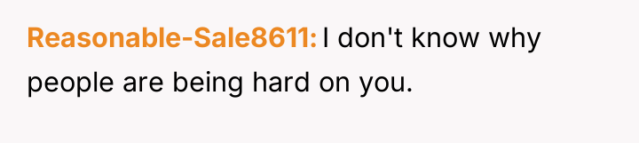 Reasonable-Sale8611 I don't know why people are being hard on...