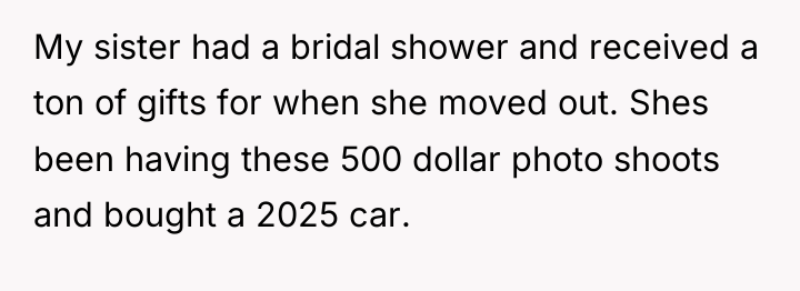 My sister had a bridal shower and received a ton...