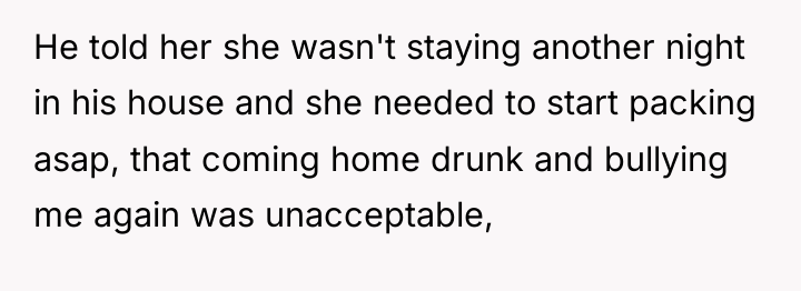 He told her she wasn't staying another night in his...