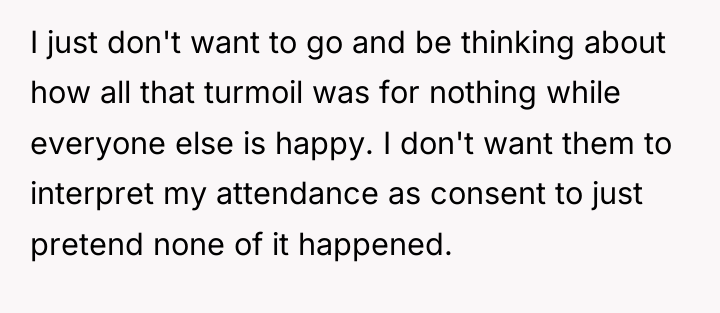 I just don't want to go and be thinking about...