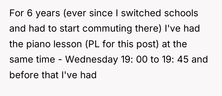 For 6 years (ever since I switched schools and had...