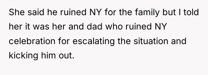 She said he ruined NY for the family but I...
