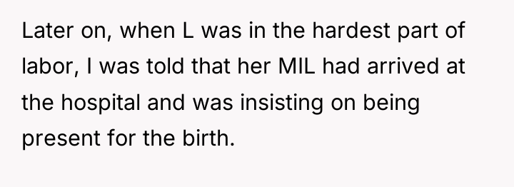 Later on, when L was in the hardest part of...