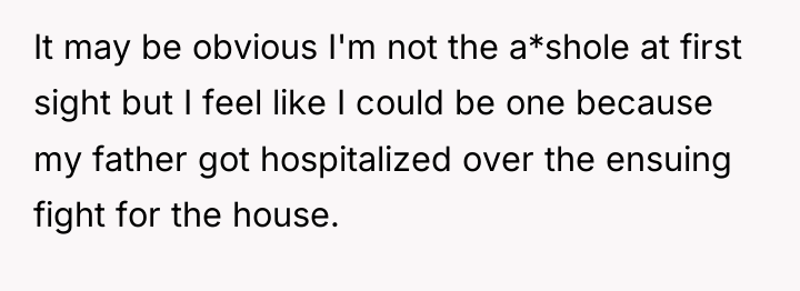 It may be obvious I'm not the a*shole at first...