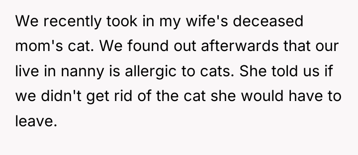 We recently took in my wife's deceased mom's cat. We...