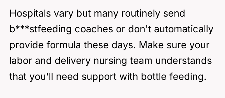 Hospitals vary but many routinely send b***stfeeding coaches or don't...