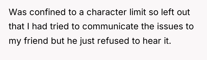 Was confined to a character limit so left out that...