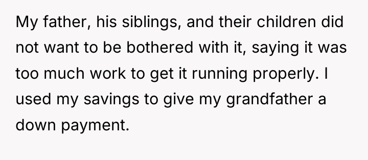 My father, his siblings, and their children did not want...