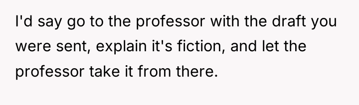 I'd say go to the professor with the draft you...