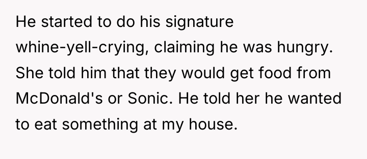 He started to do his signature whine-yell-crying, claiming he was...