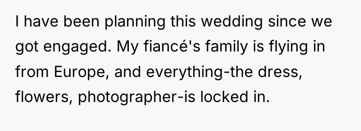 I have been planning this wedding since we got engaged....