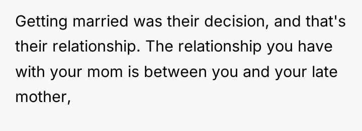 Getting married was their decision, and that's their relationship. The...