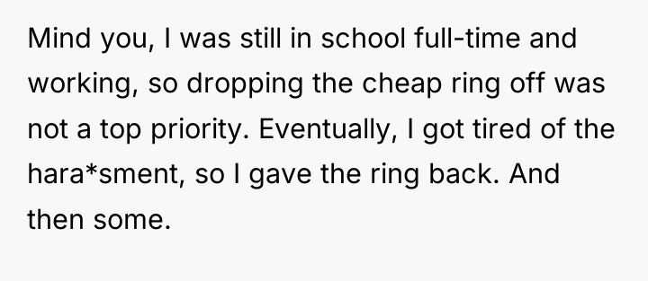Mind you, I was still in school full-time and working,...