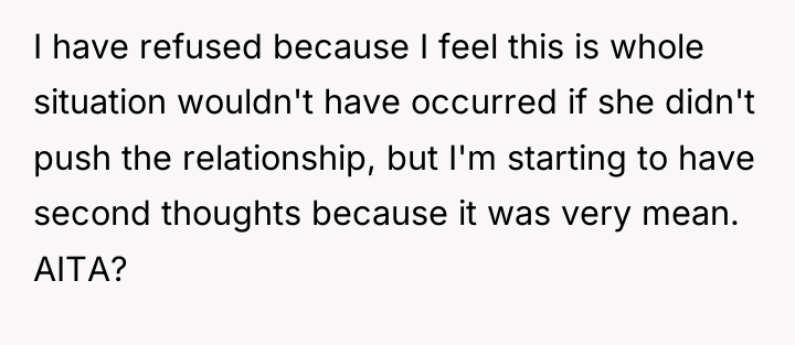 I have refused because I feel this is whole situation...
