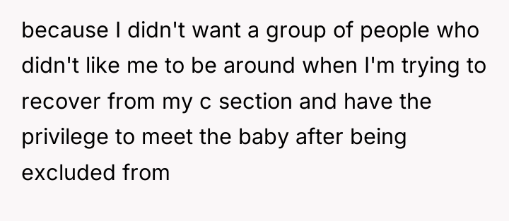 because I didn't want a group of people who didn't...