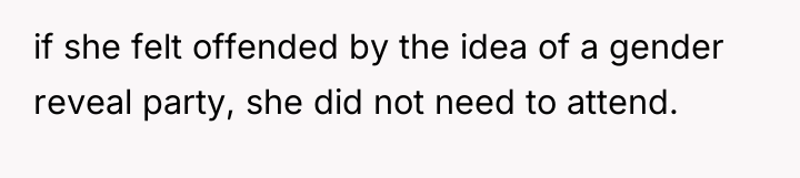 if she felt offended by the idea of a gender...