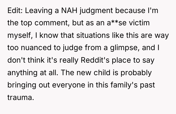 Edit: Leaving a NAH judgment because I'm the top comment,...