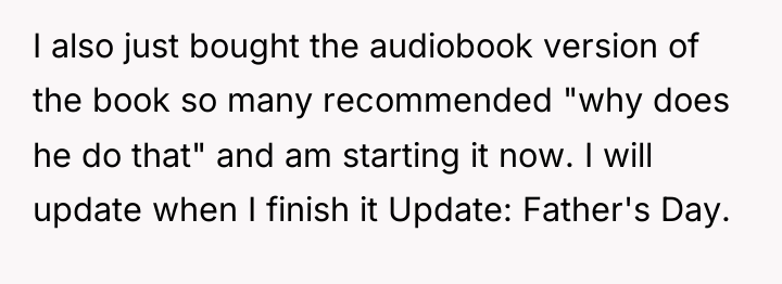 I also just bought the audiobook version of the book...