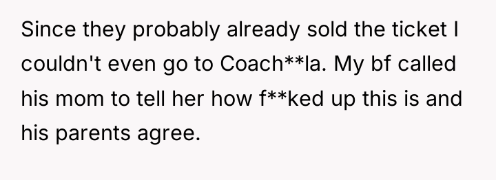 Since they probably already sold the ticket I couldn't even...