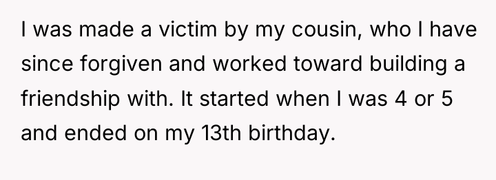I was made a victim by my cousin, who I...