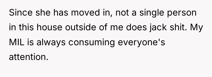 Since she has moved in, not a single person in...