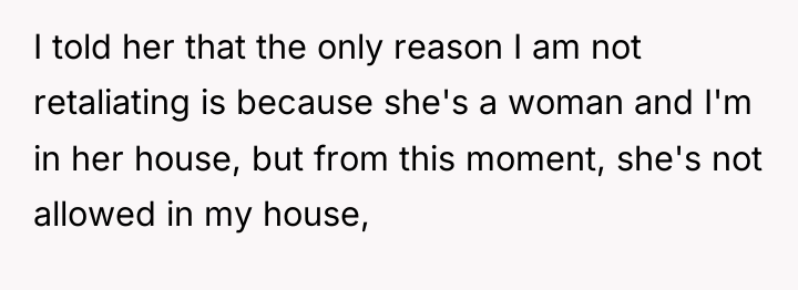 I told her that the only reason I am not...