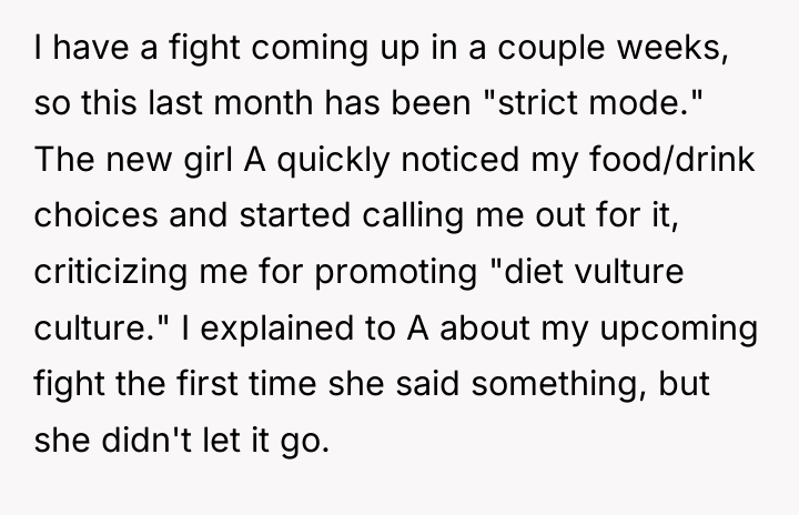 I have a fight coming up in a couple weeks,...