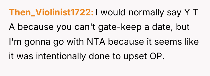 Then_Violinist1722 I would normally say Y T A because you...