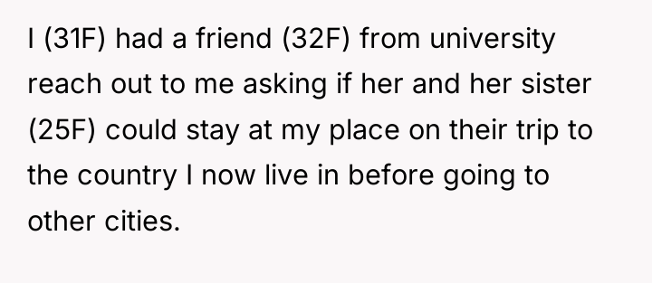 I (31F) had a friend (32F) from university reach out...