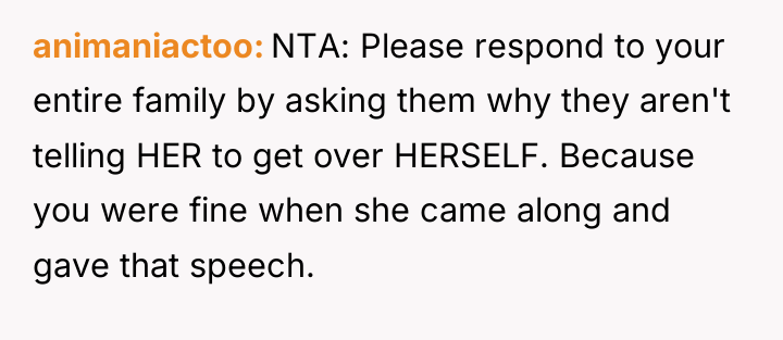 animaniactoo NTA: Please respond to your entire family by asking...