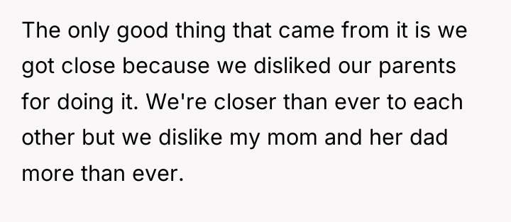 The only good thing that came from it is we...