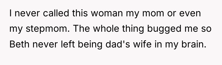 I never called this woman my mom or even my...