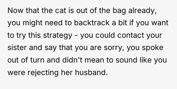 Now that the cat is out of the bag already,...