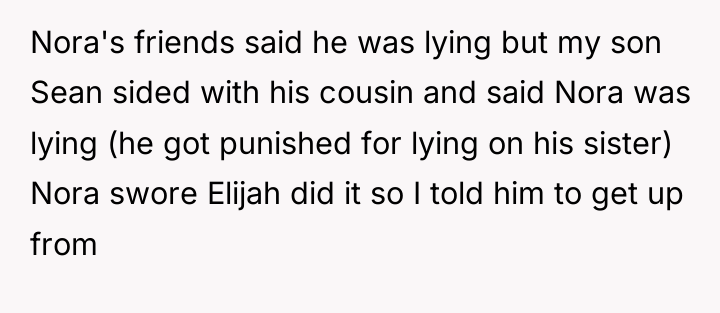 Nora's friends said he was lying but my son Sean...