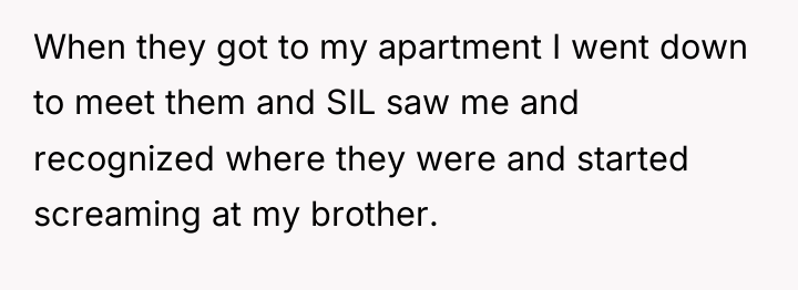 When they got to my apartment I went down to...