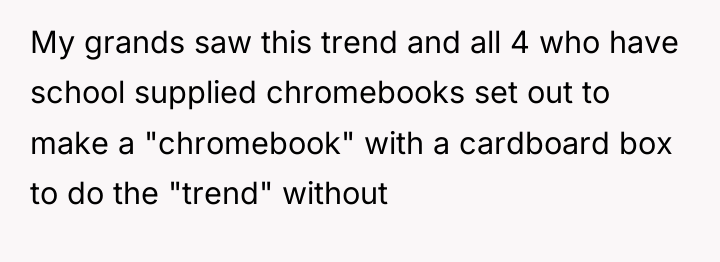 My grands saw this trend and all 4 who have...