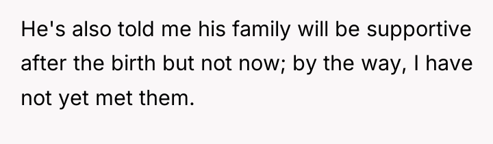 He's also told me his family will be supportive after...