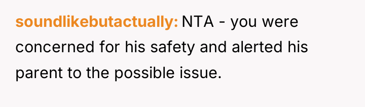 soundlikebutactually NTA - you were concerned for his safety and...