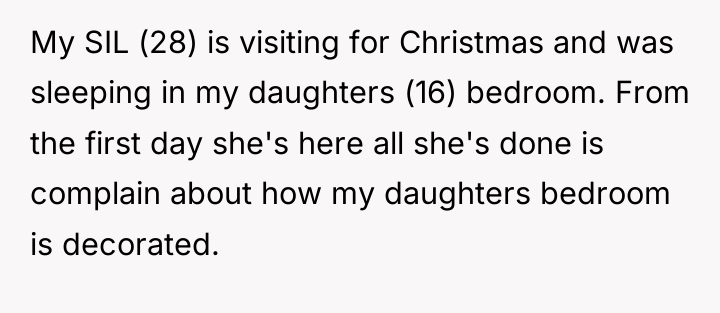 My SIL (28) is visiting for Christmas and was sleeping...