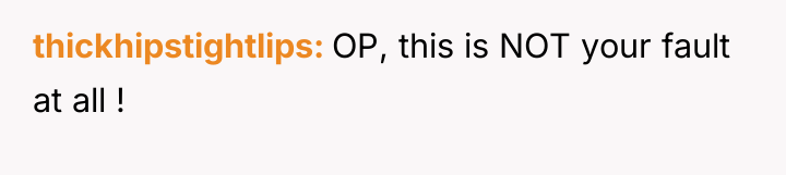 thickhipstightlips OP, this is NOT your fault at all !