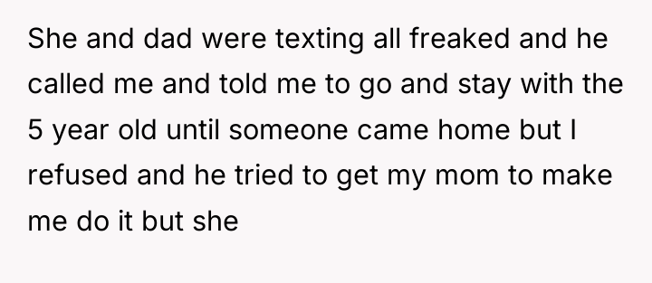 She and dad were texting all freaked and he called...