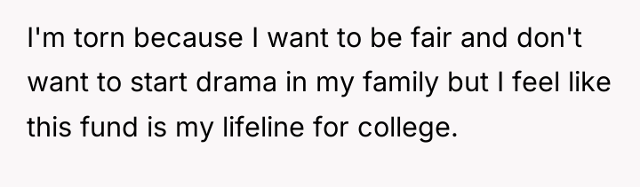I'm torn because I want to be fair and don't...