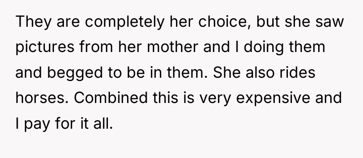 They are completely her choice, but she saw pictures from...