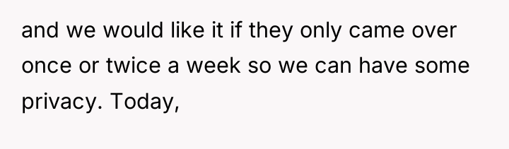 and we would like it if they only came over...