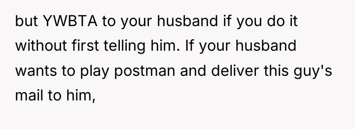 but YWBTA to your husband if you do it without...