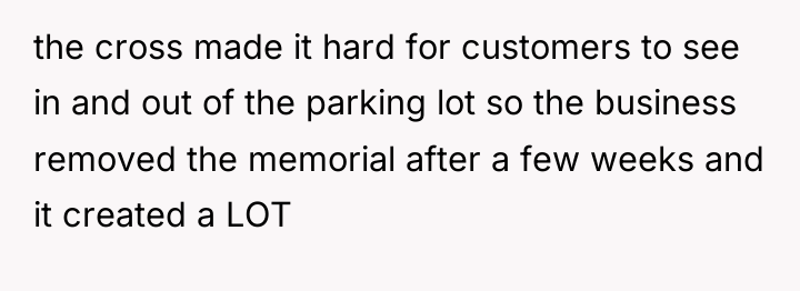 the cross made it hard for customers to see in...