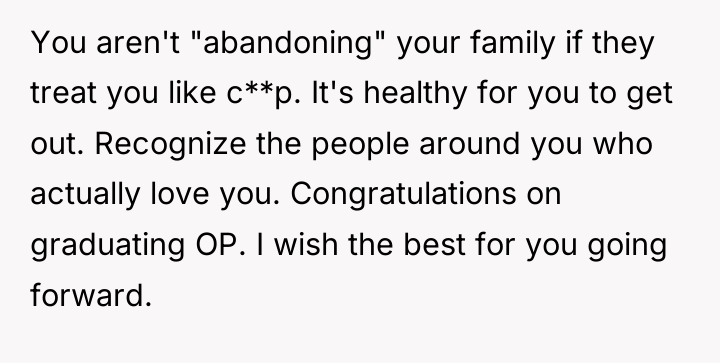 You aren't "abandoning" your family if they treat you like...